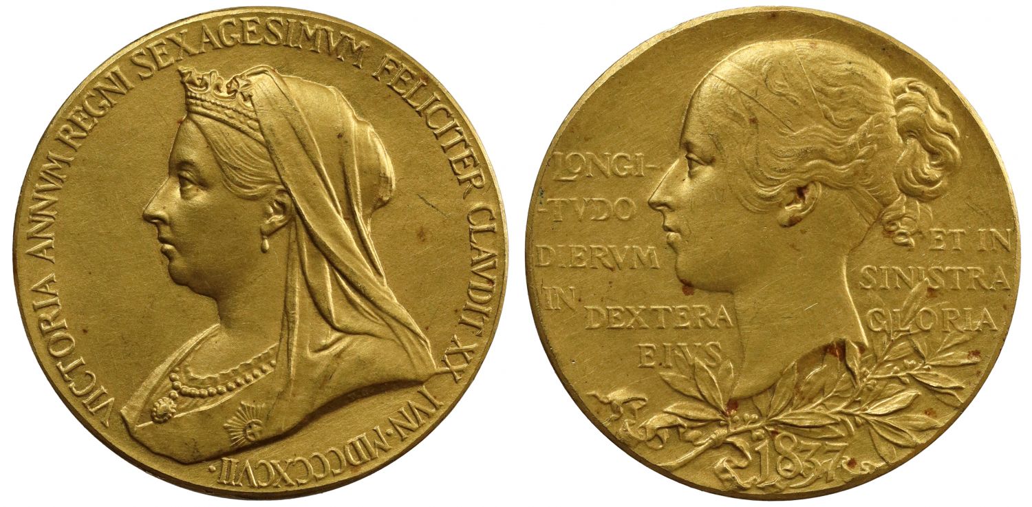 Diamond Jubilee of Queen Victoria, 1897, small gold medal.