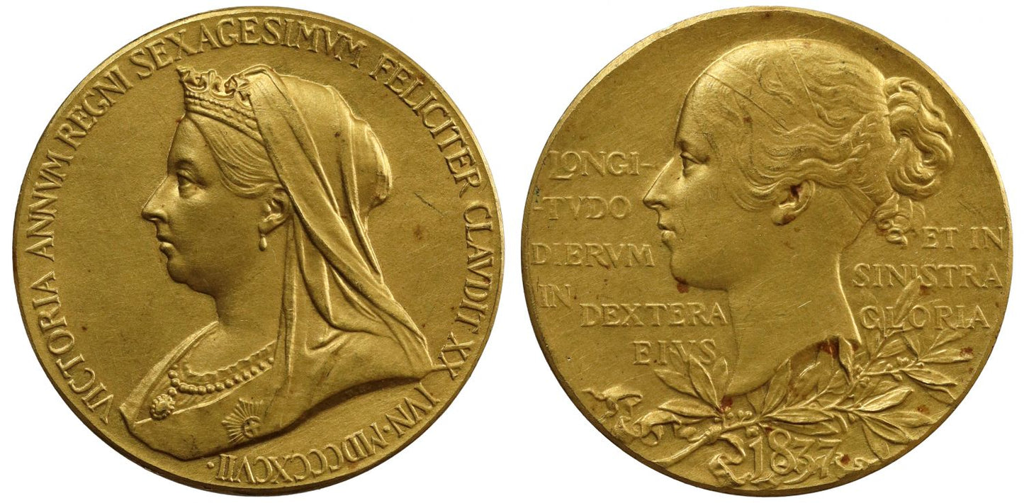 Diamond Jubilee of Queen Victoria, 1897, small gold medal.