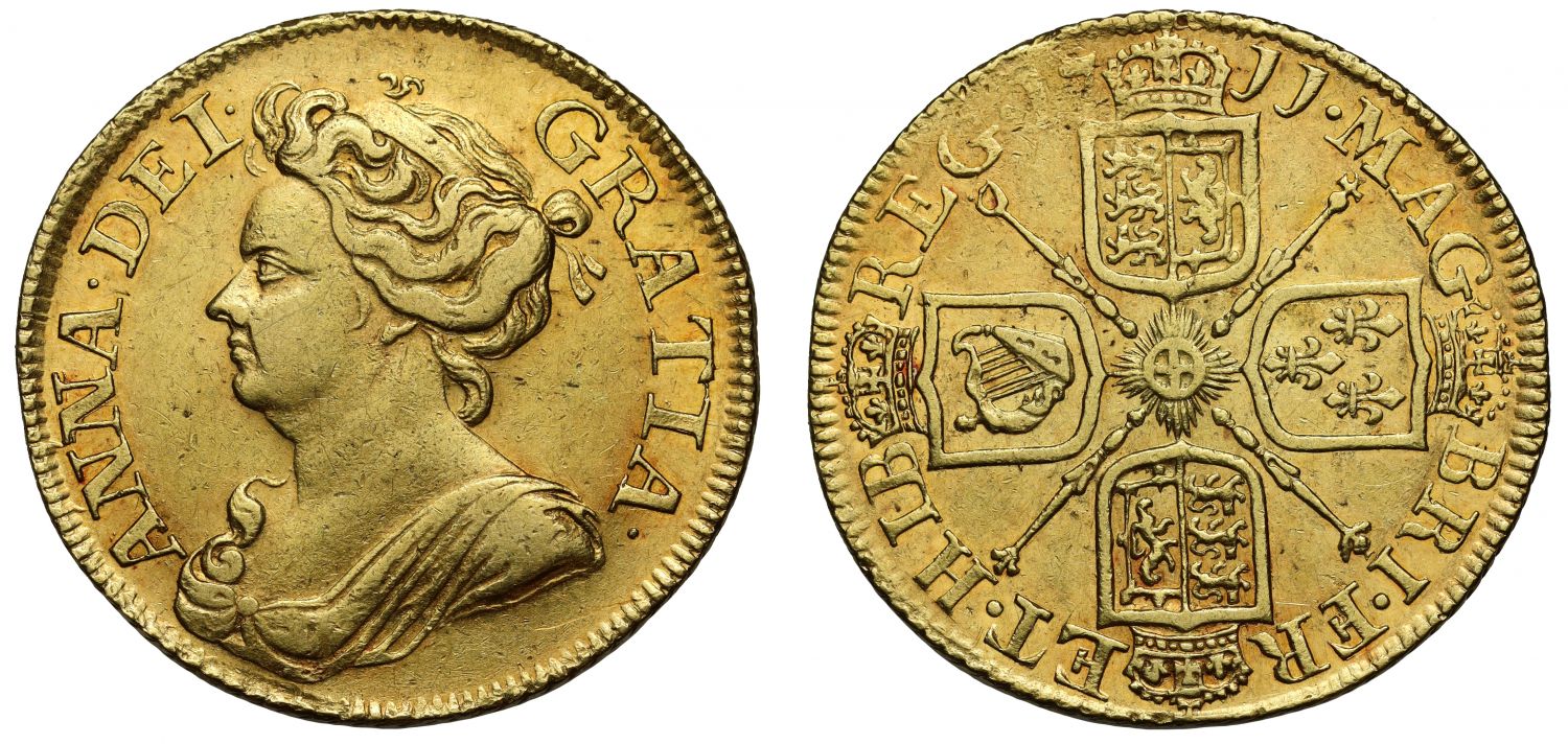 Anne 1711 Guinea, third bust