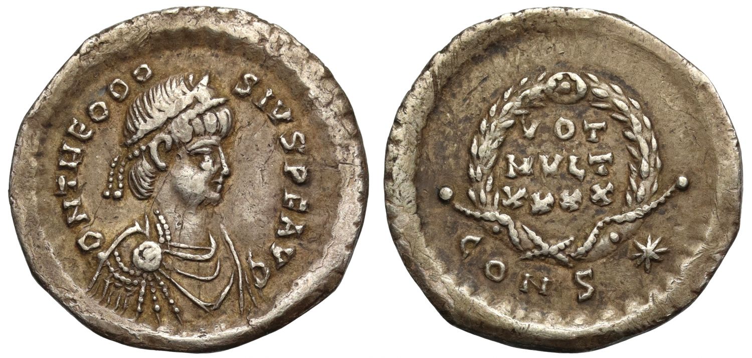 Theodosius II, AD 408-450, Silver Siliqua.