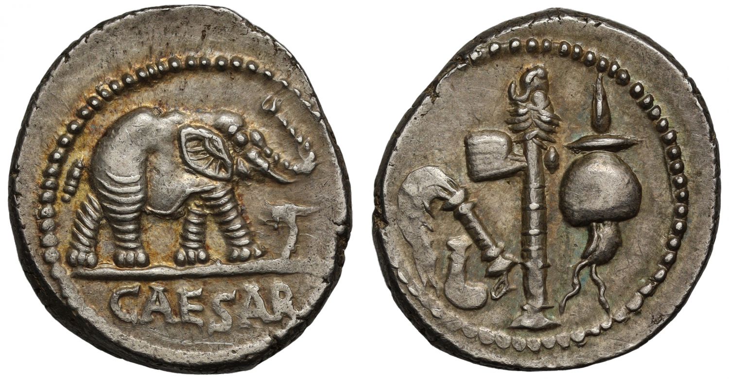 Julius Caesar, Silver Denarius, military mint moving with Caesar.