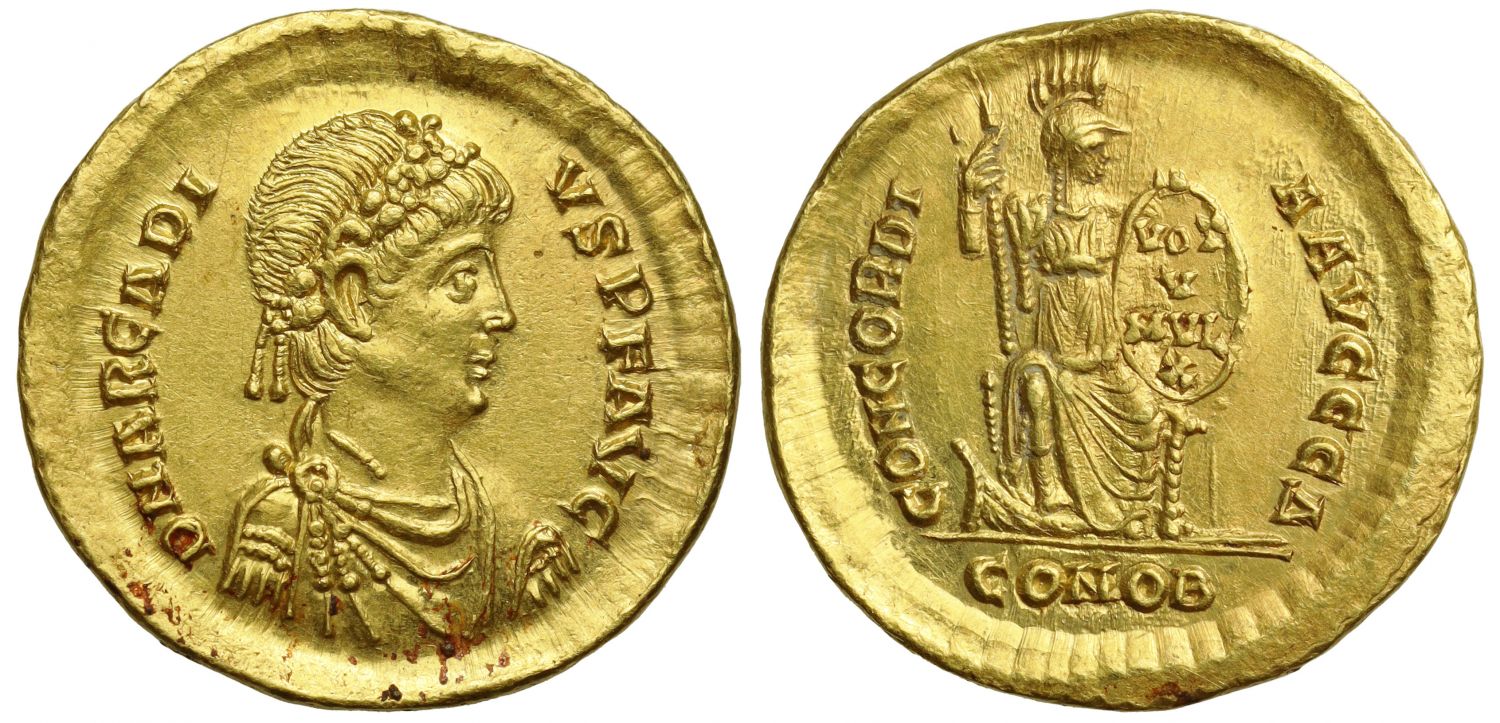 Arcadius, Gold Solidus, Constantinople.