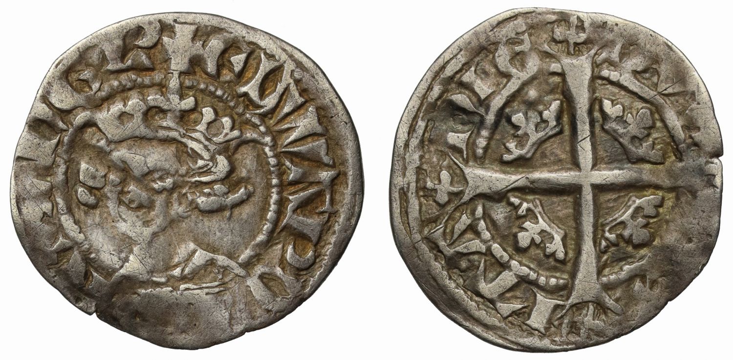 Anglo-Gallic, Edward III silver Demi-Sterling, very rare denomination