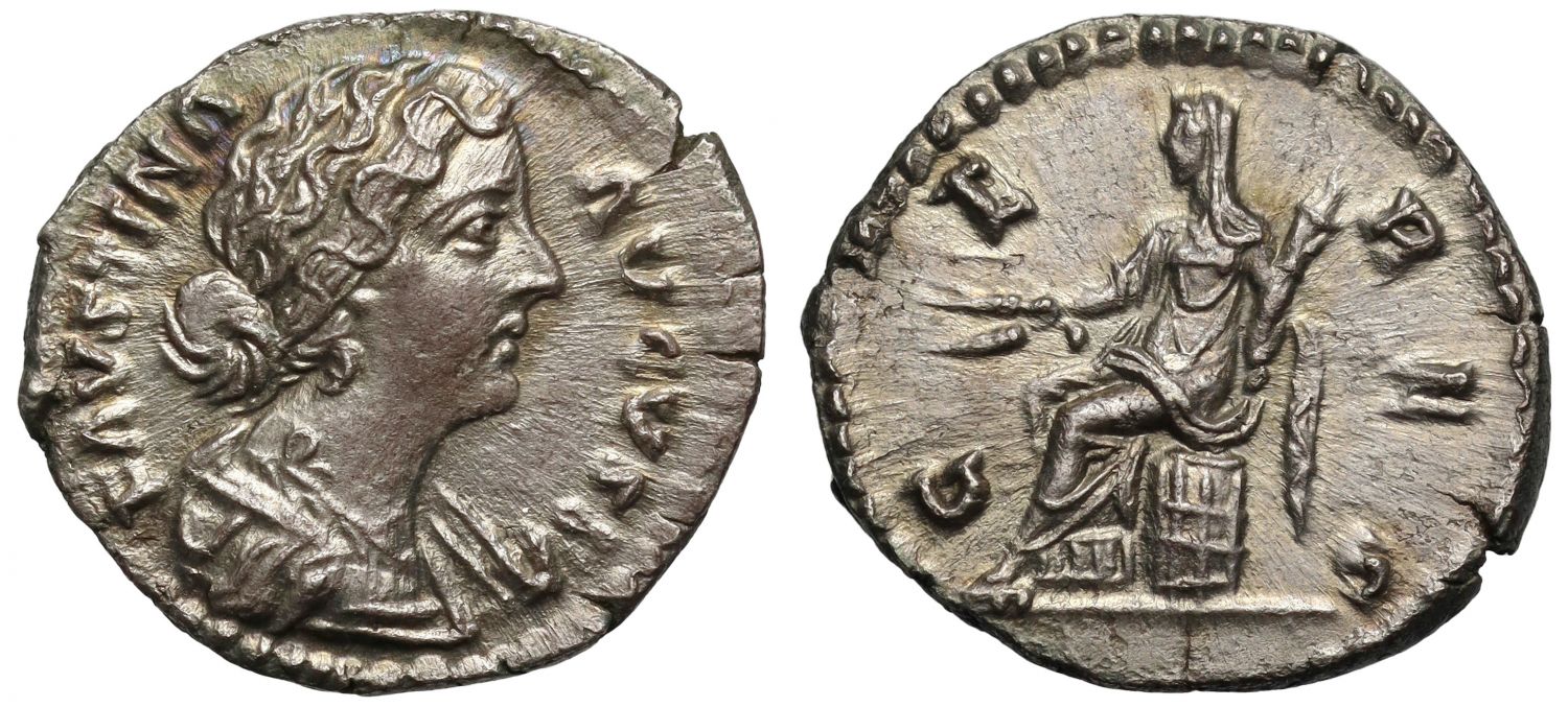Faustina Jnr, under Marcus Aurelius, Silver Denarius, Ceres