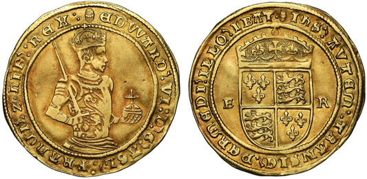 Edward VI gold Half-Sovereign, 3rd issue, frosted crown reverse, NGC XF40