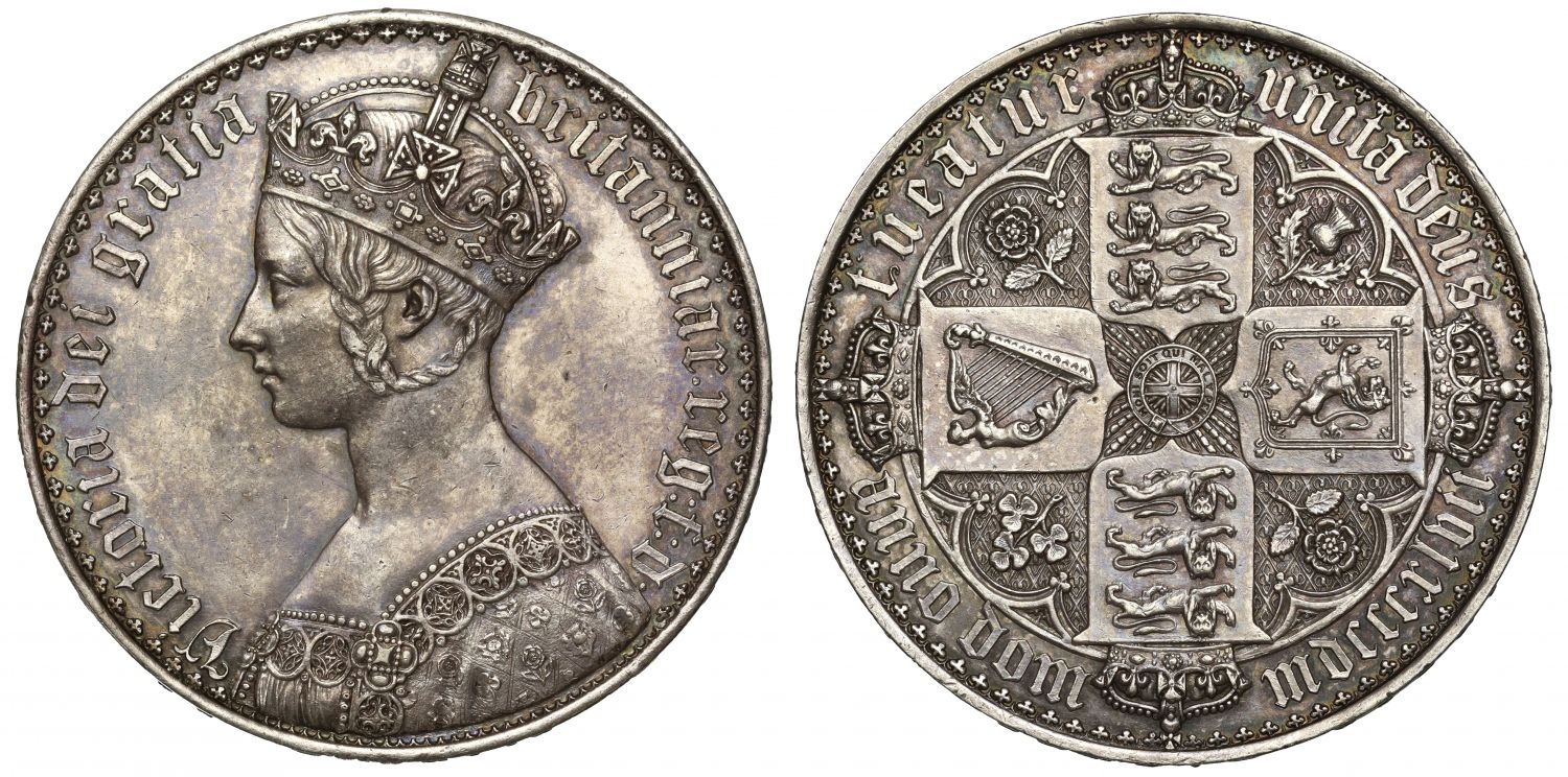 Victoria 1847 Gothic Crown, Undecimo edge lettering, NGC PF55
