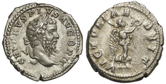 Septimius Severus, Silver Denarius, Victory in Britain.