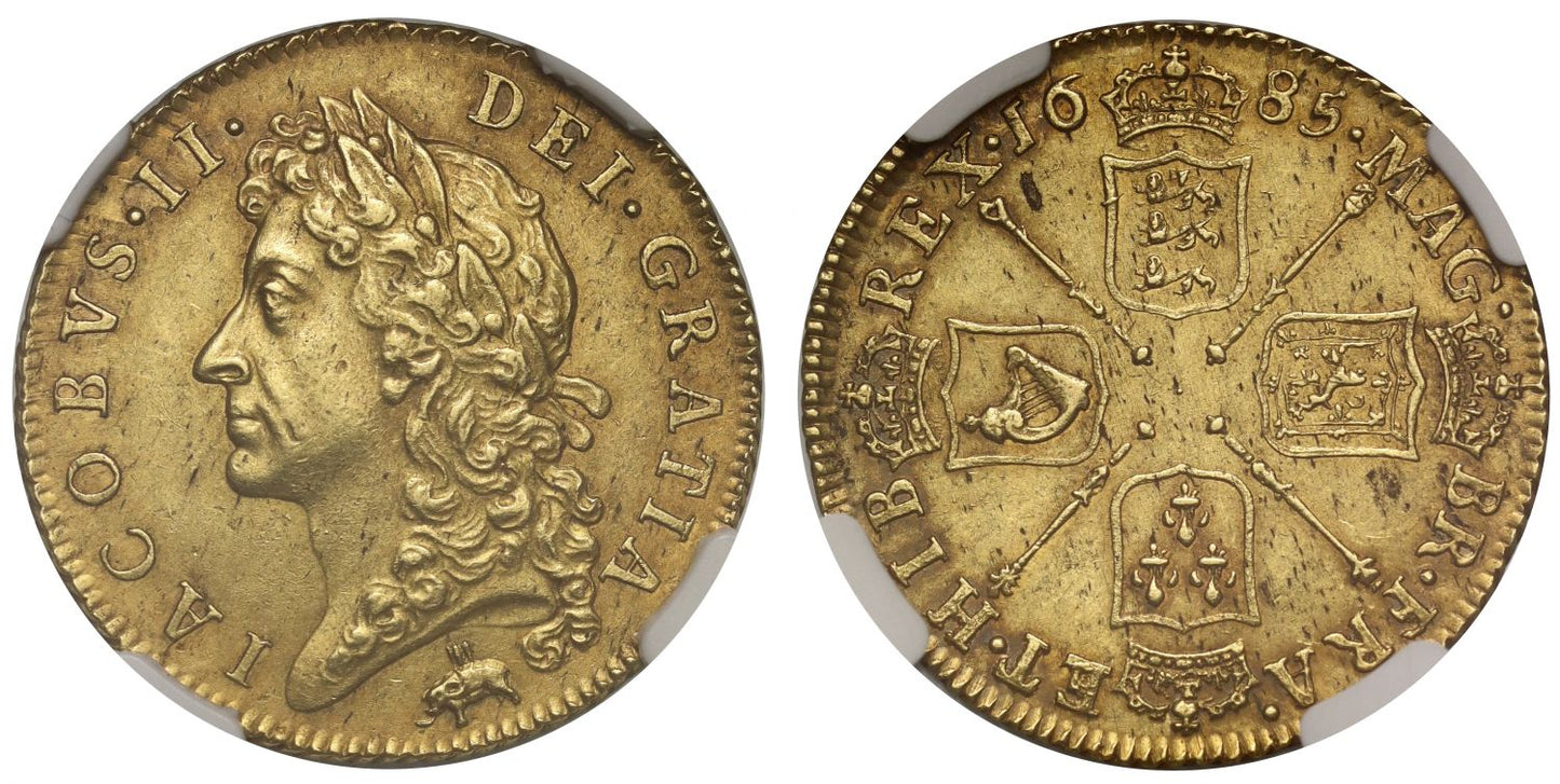 James II 1685 Guinea Elephant and Castle, MS61 ex Traveller collection