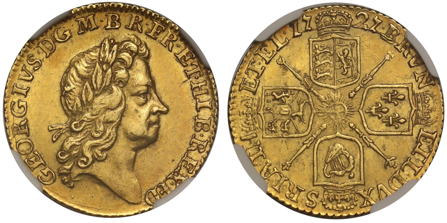 George I 1727 Half-Guinea second bust MS62 joint finest graded at NGC