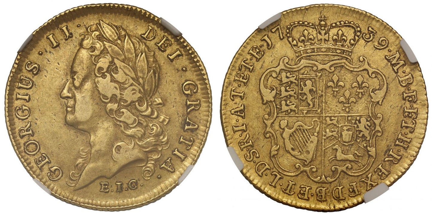 George II 1739 Guinea, East India Company issue, XF45, ex Traveller