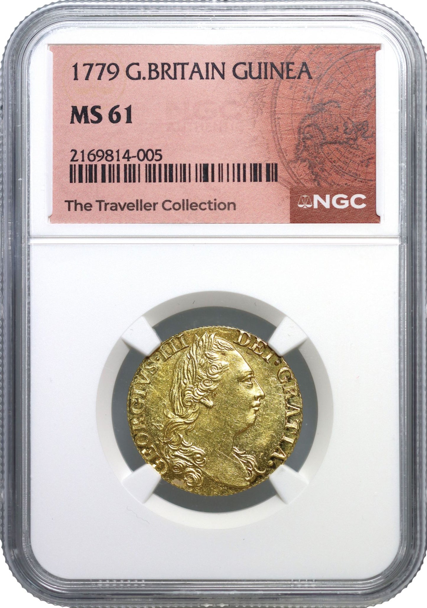 George III 1779 Guinea fourth bust, MS61, rare date