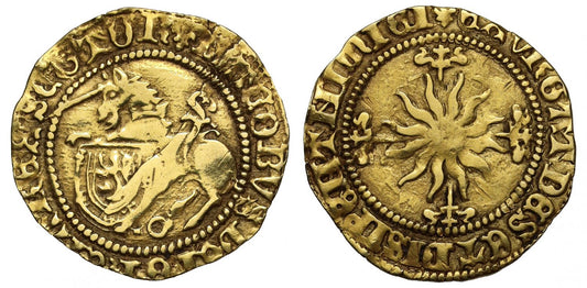 Scotland, James IV gold Half-Unicorn, no stops both sides