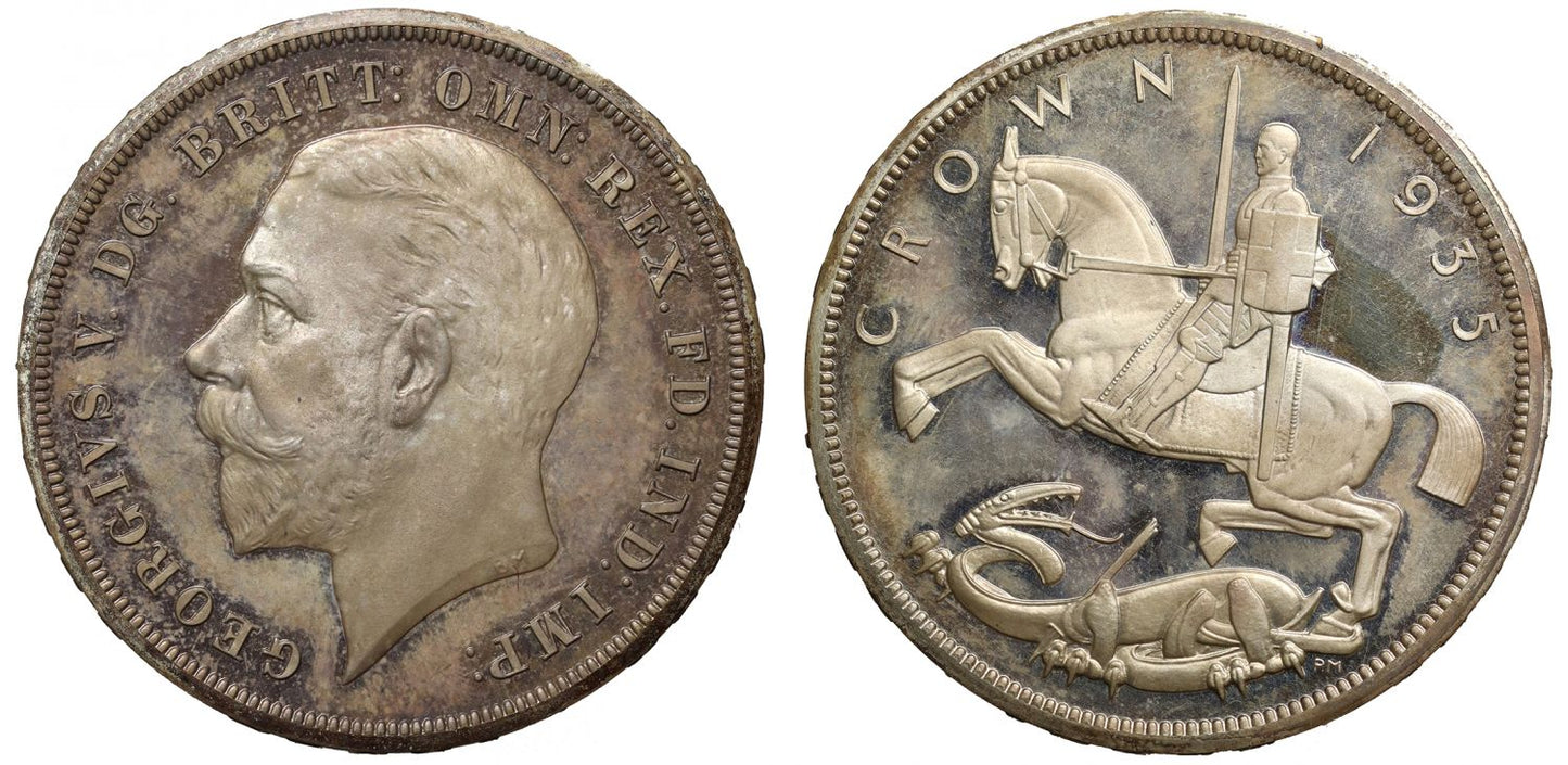George V 1935 proof Crown, 90 years as same family owner, PF65 CAMEO