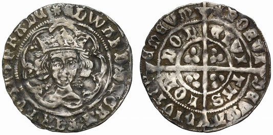 Edward IV, First Reign, Light Coinage Groat, class Vd, mm. sun, ex Elmore Hoard