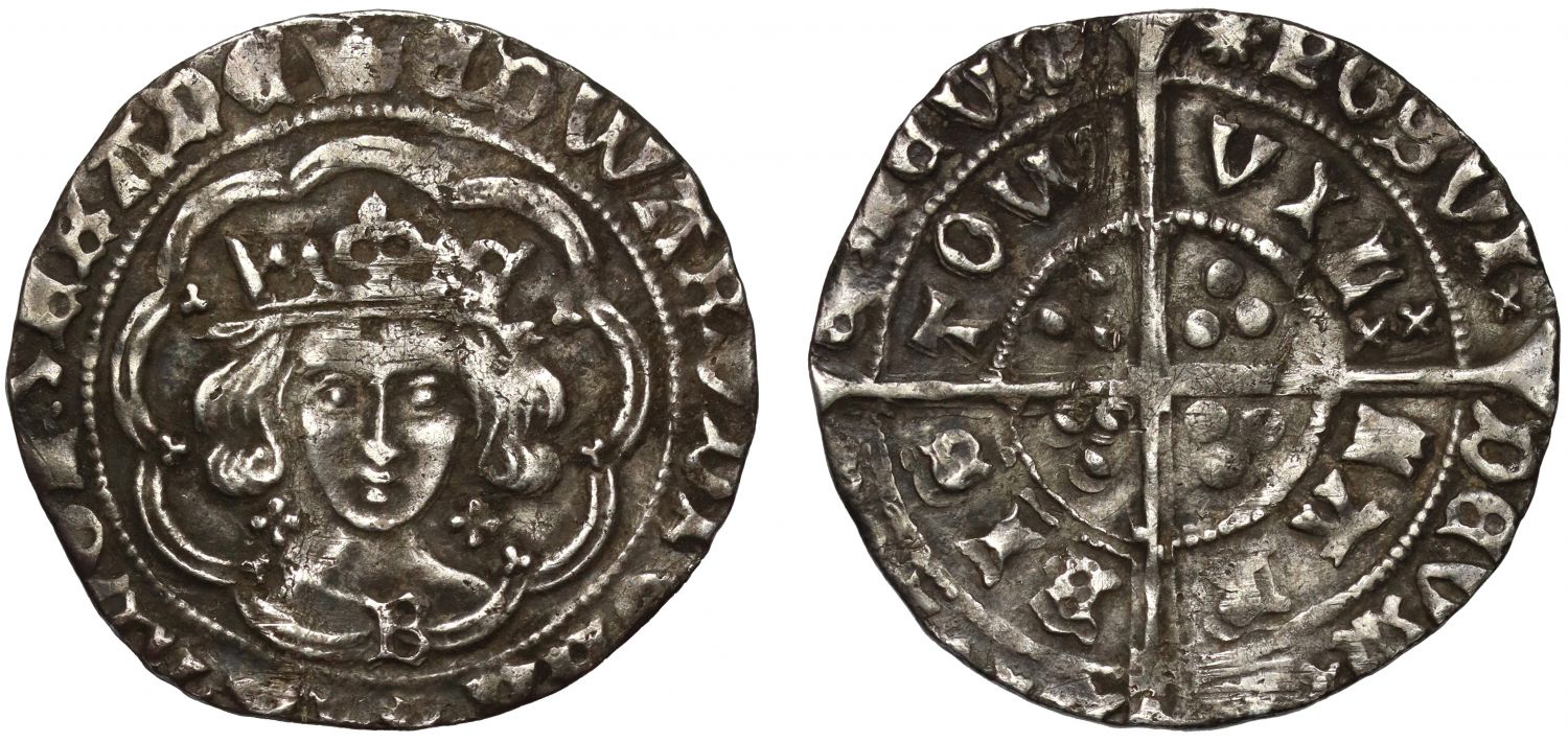 Edward IV, First Reign, Light Coinage Groat, Bristol, mm crown obv., mm sun rev., ex Hutchings