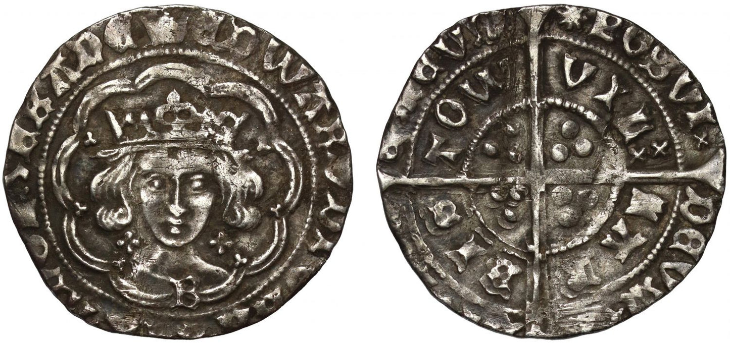 Edward IV, First Reign, Light Coinage Groat, Bristol, mm crown obv., mm sun rev., ex Hutchings
