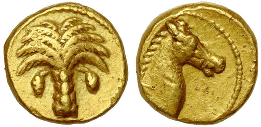 Zeugitana, Gold Tenth-Stater, 350-320 BC.