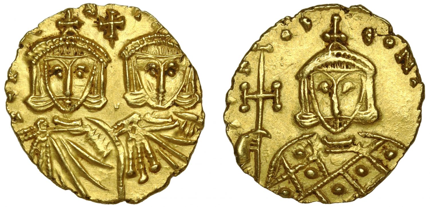Constantine V and Leo IV, Solidus, Syracuse.