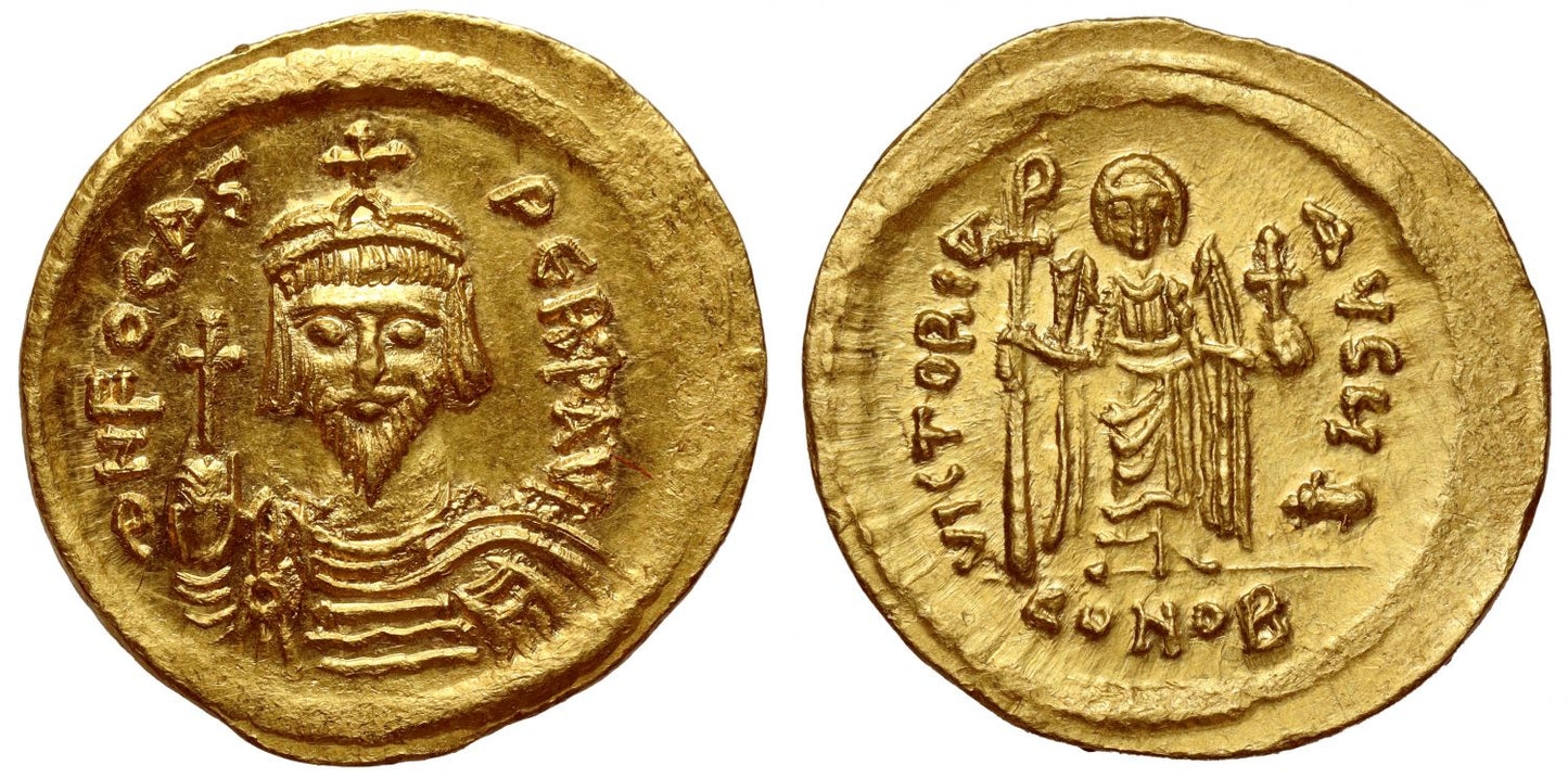 Phocas (602-610), gold solidus, Constantinople, Officina I.
