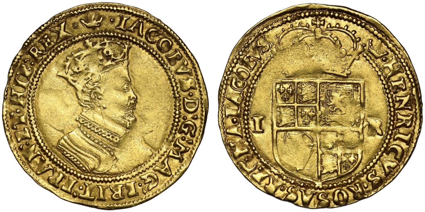 James I gold Double Crown, mintmark Coronet (1607-09)