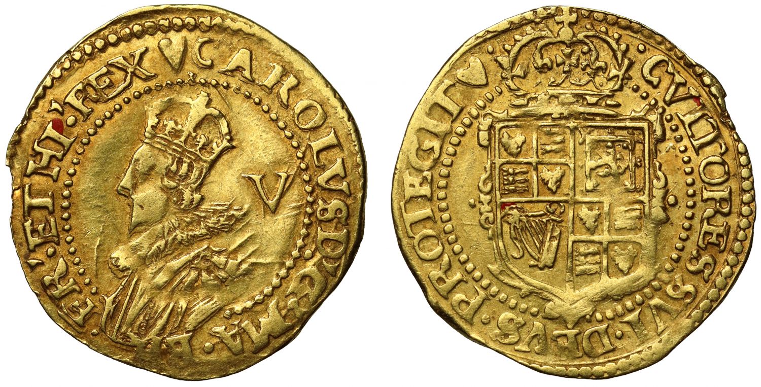 Charles I gold Crown, mm heart, ex Beresford-Jones and Clarendon