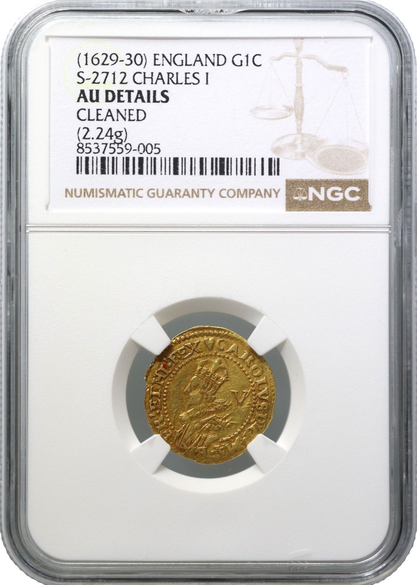 Charles I gold Crown, mm heart, ex Beresford-Jones and Clarendon