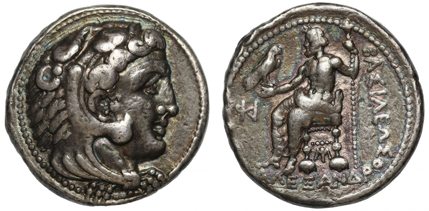 Alexander the Great, silver Tetradrachm, lifetime issue, Myriandrus