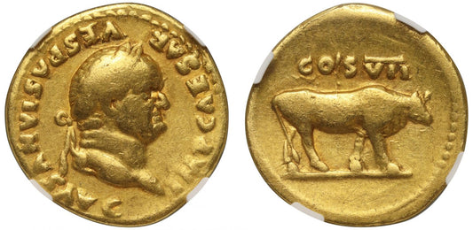 Vespasian, Gold Aureus, Ch F 5/5 4/5.