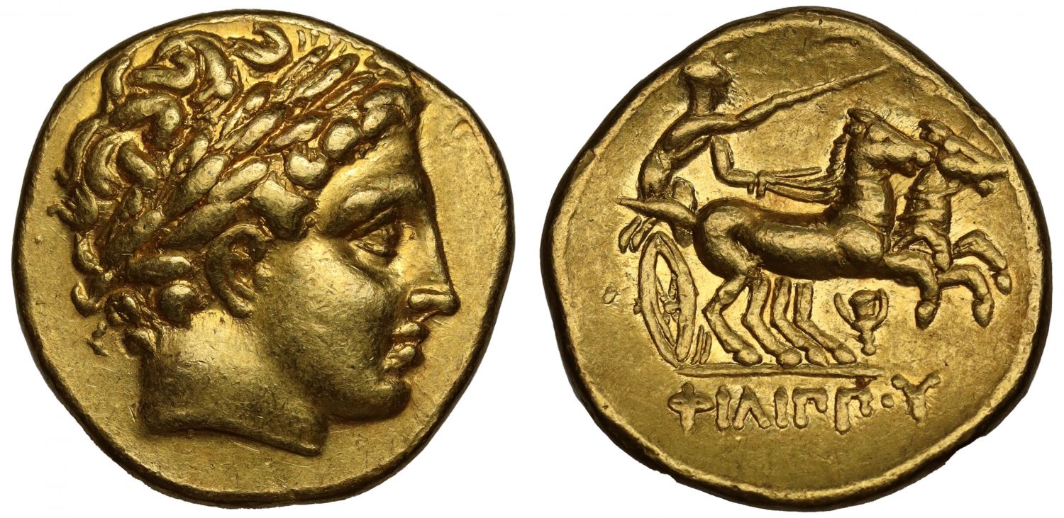 Macedon, Philip II, Gold Stater, XF 5/5 4/5.