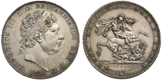 George III 1820 Crown, edge year LX by Pistrucci