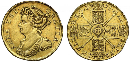 Anne 1711 Two-Guineas, draped bust