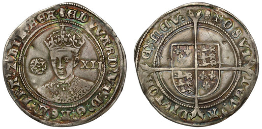 Edward VI fine silver Shilling, mintmark tun