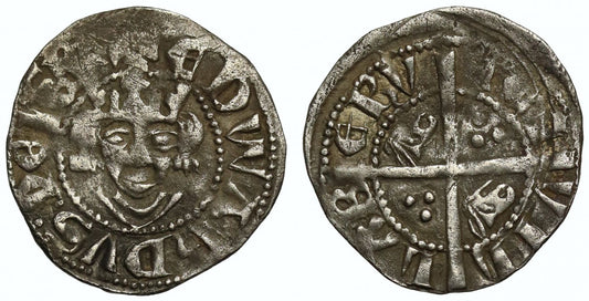 Edward III Halfpenny, Berwick mint, local dies with two bear heads very clear
