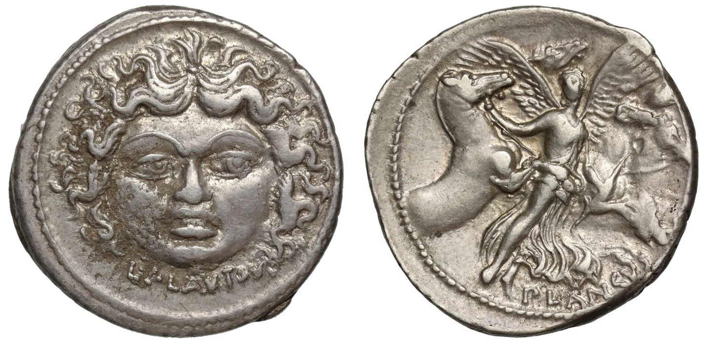 L. Plautius Plancus, Silver Denarius.