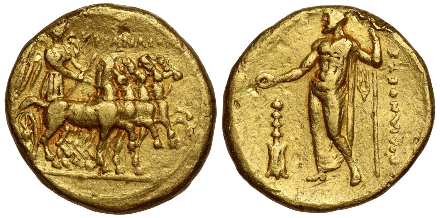 Cyrenaica, Ophellas, Gold Stater, c. 322-313 BC.