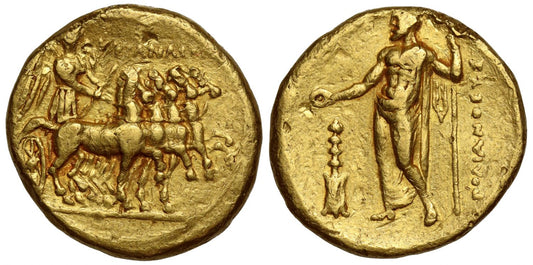 Cyrenaica, Ophellas, Gold Stater, c. 322-313 BC.