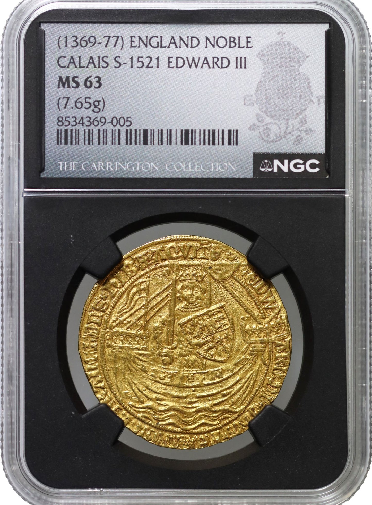 Edward III Noble, 4th coinage, Post-Treaty, Calais, MS63, group III