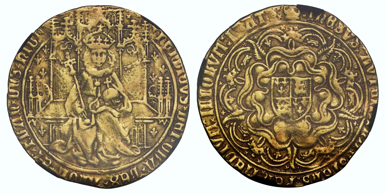 Henry VII fine Sovereign, Type IV, Tower mint, NGC VF25, im lis / dragon