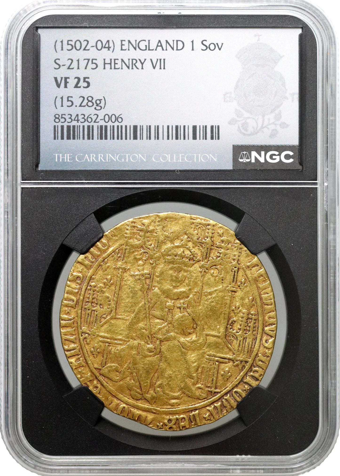 Henry VII fine Sovereign, Type IV, Tower mint, NGC VF25, im lis / dragon