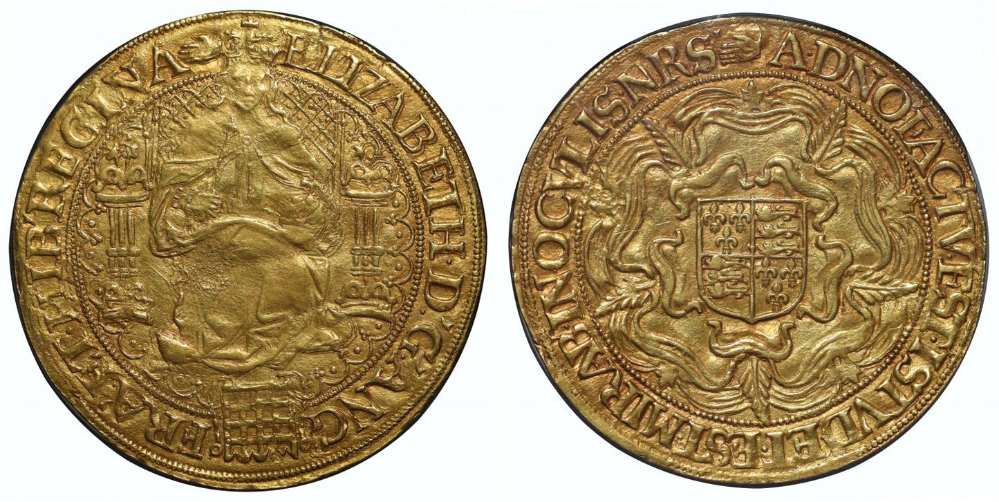 Elizabeth I Sovereign, sixth issue, Tower mint, mm hand, AU55+