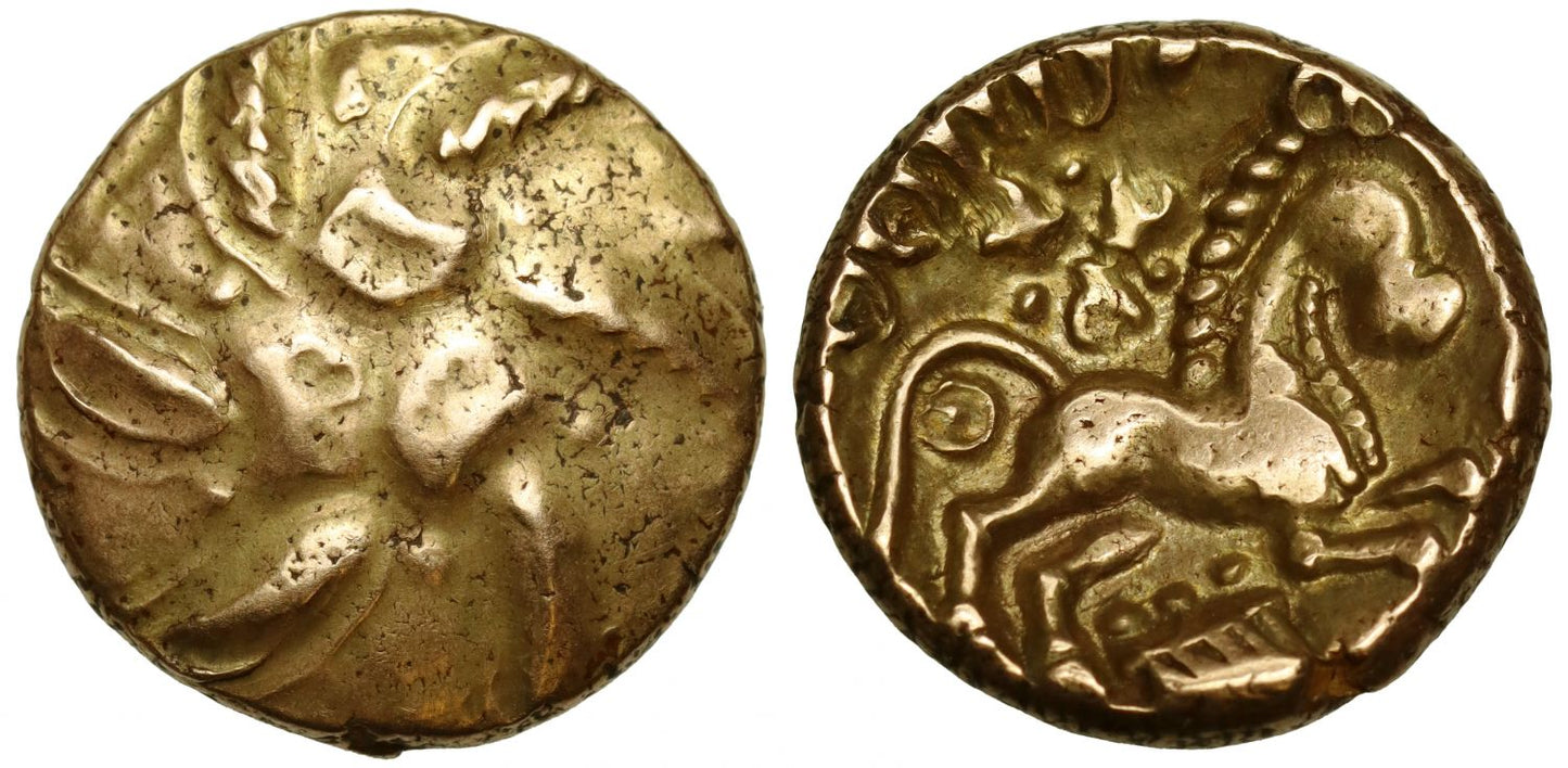 Ancient British, Catuvellauni, Addedomaros Spiral Gold Stater.