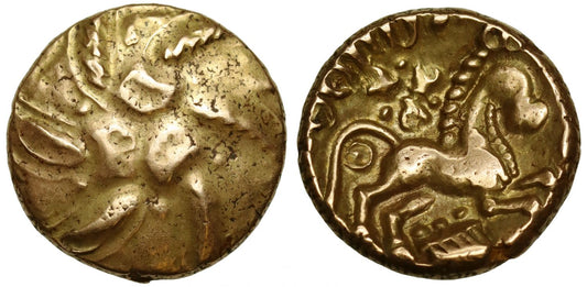 Ancient British, Catuvellauni, Addedomaros Spiral Gold Stater.