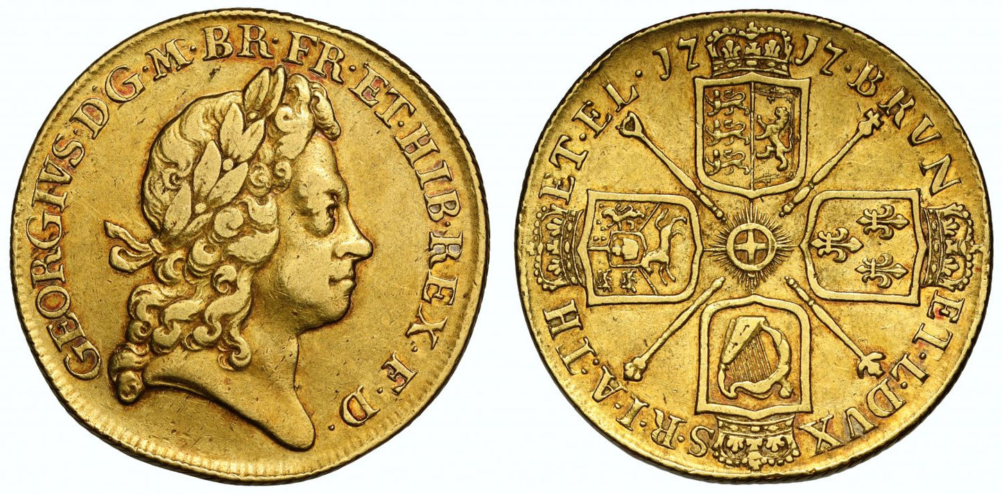 George I 1717 Two-Guineas, 1st use by Newton of "Guinea" in official papers