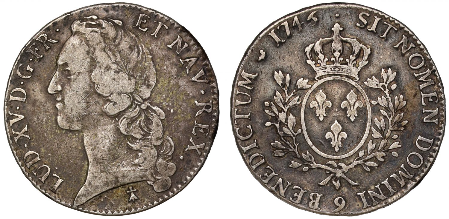 France, Louis XV 1746 Ecu au bandeau, Rennes mint