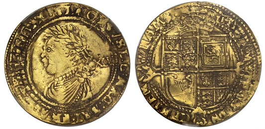 James I Laurel, mm thistle, 3rd bust, Majesty Grading Company slab VF25