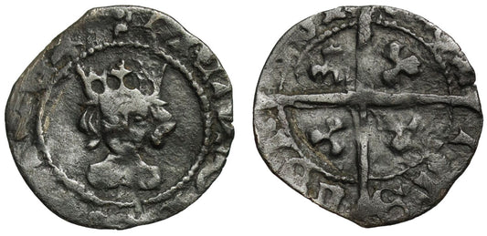 Richard III Halfpenny, London, mm halved sun and rose