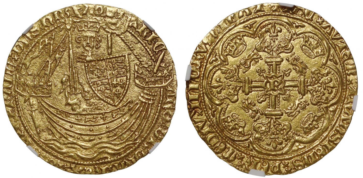 Richard II Noble, Calais, type 3a, MS62, with French title