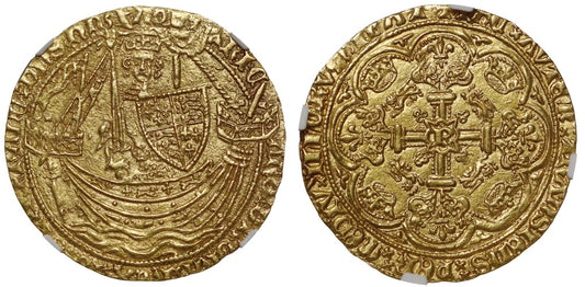 Richard II Noble, Calais, type 3a, MS62, with French title