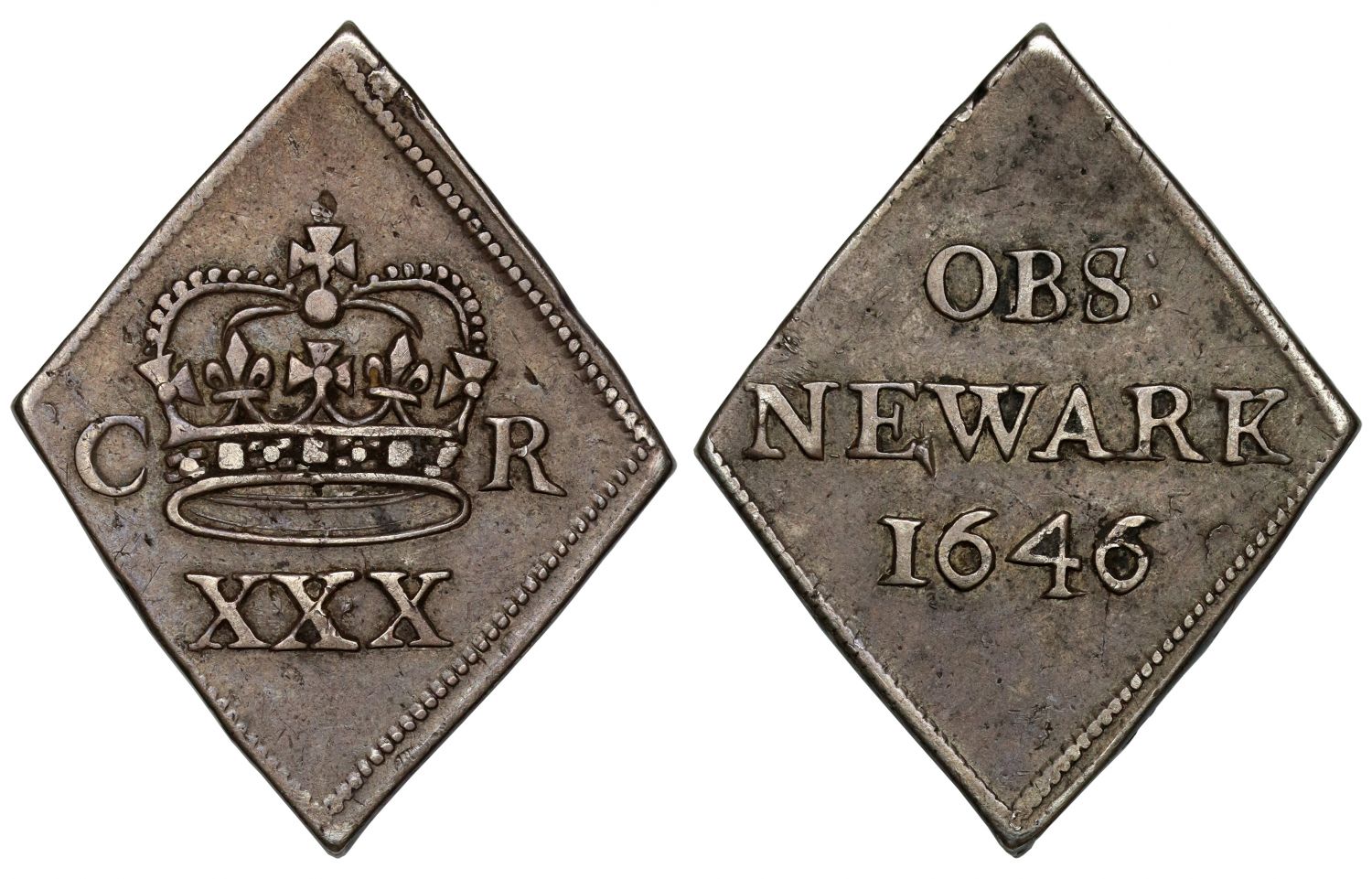 Charles I 1646 Halfcrown, Newark, final scarcer date siege issue