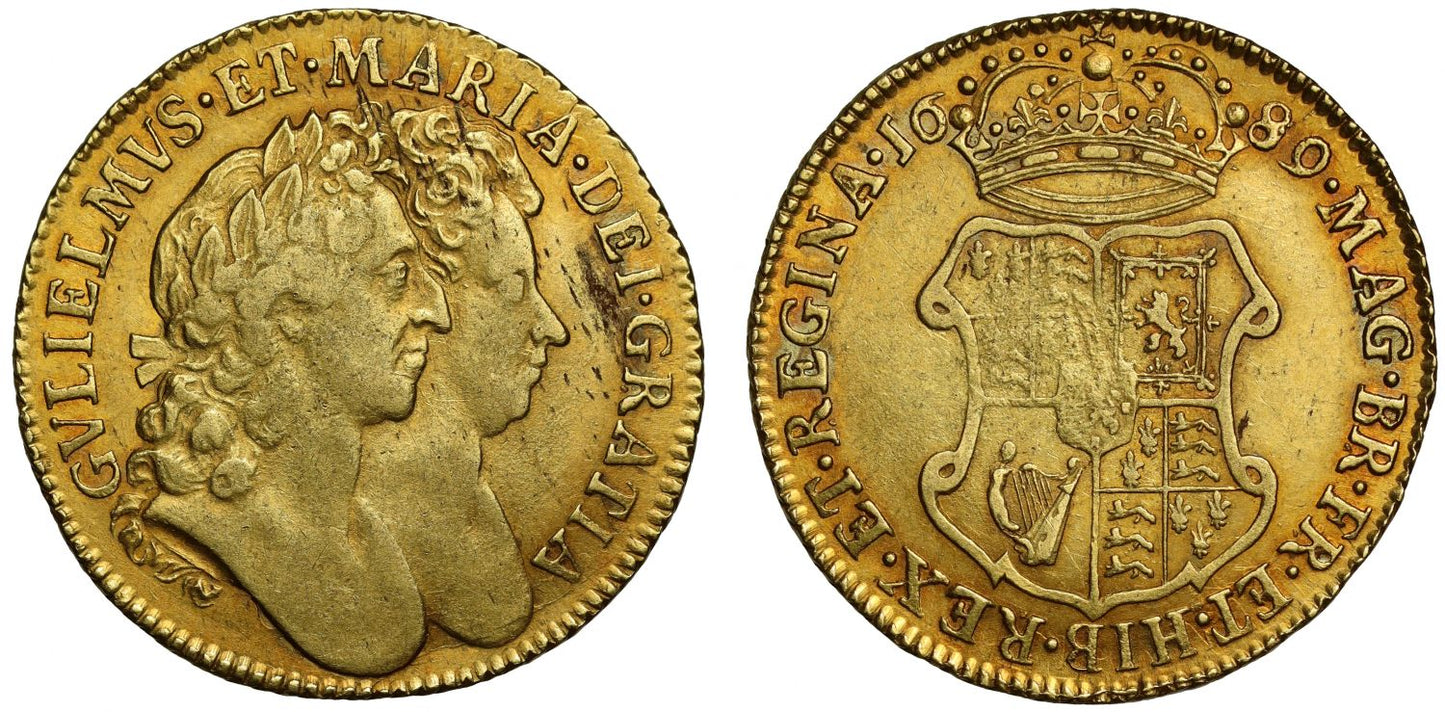 William and Mary 1689 Guinea, first year of denomination for joint reign